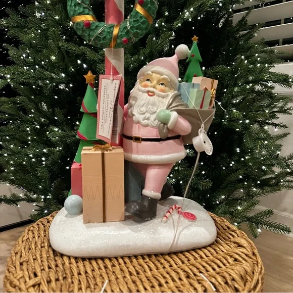 Cupcakes & Cashmere Santa candy cane figure sculpture Christmas Holiday - Picture 16 of 17